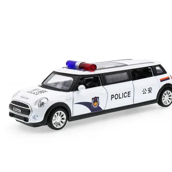 

2017 Hot sell 1:32 Police Limousine Diecast Alloy Metal Luxury Car Model Collection Model Pull Back Toys Car Gift For Boy