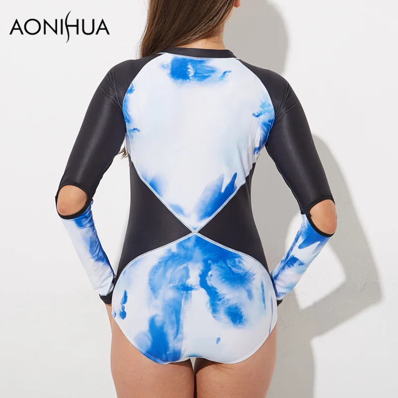 Aonihua 2018 Новый Дизайн Гидромайки Лоскутная боди Купальники для малышек Женский Push