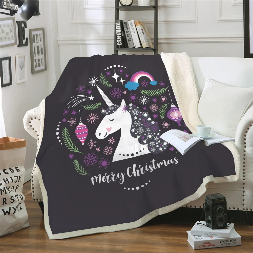 

Sofa cushion Yoga mat New Print Unicorn Blanket Air Conditioner Thickened Double Plush 3D Digital Printed Blanket