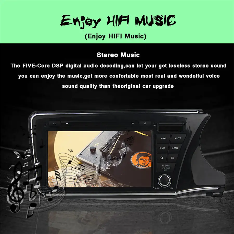 Flash Deal 2GB RAM 9 inch 2 din Android 7.1 Car Radio DVD player GPS For Honda City 2014 2015-17 Multimedia Navigation Head Device With DAB 4