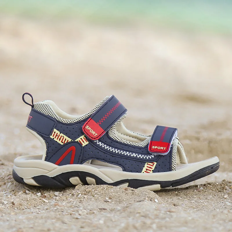 Детская пляжная обувь летние новые детские сандалии кожаная одежда детская повседневная обувь на плоской подошве Топ Ботинки для мальчика