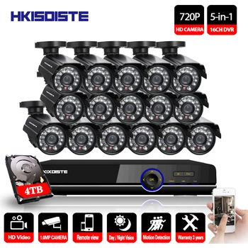 

HKIXDISTE 16CH 2MP 1080P DVR NVR CCTV Security System 16PCS Outdoor 720P Audio Record IP Camera P2P Video Surveillance System