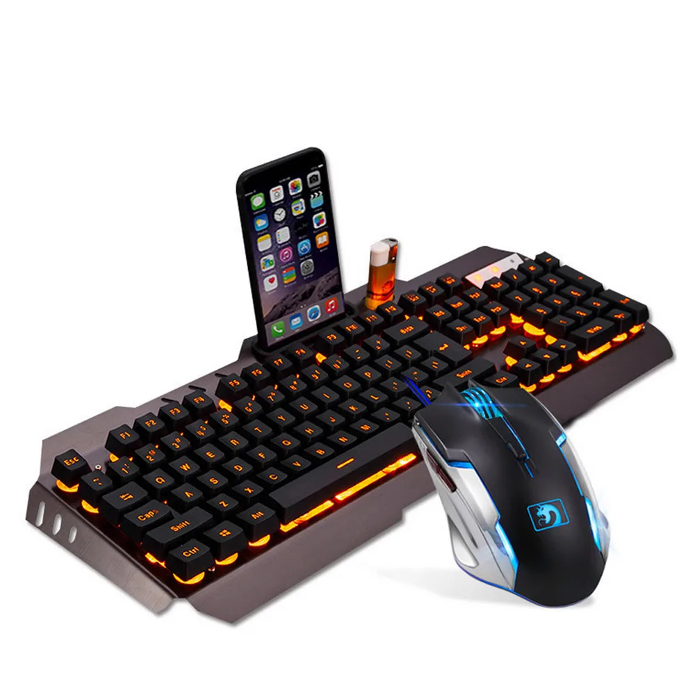 M938 Красочный светодиодный USB эргономичная игровая клавиатура с подсветкой+ комплекты Геймерской Мыши+ коврик для мыши высокое качество 2000 dpi черные комбо L0306
