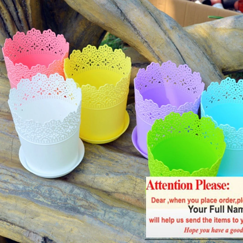

14.5cm*18.5cm Beautiful Colorful Creative Personality Bonsai Flowerpot Seedlings Disk Garden Pots Desktop Plant Pots
