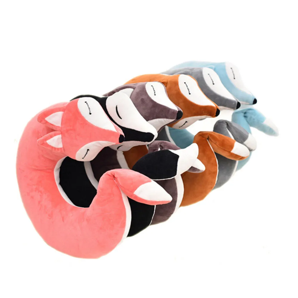 

Valentine's Day Gift Cute Fox Cotton Plush U Shape Neck Pillow Travel Car Home Pillow Nap U Shape Pillow for Flight Plane Travel