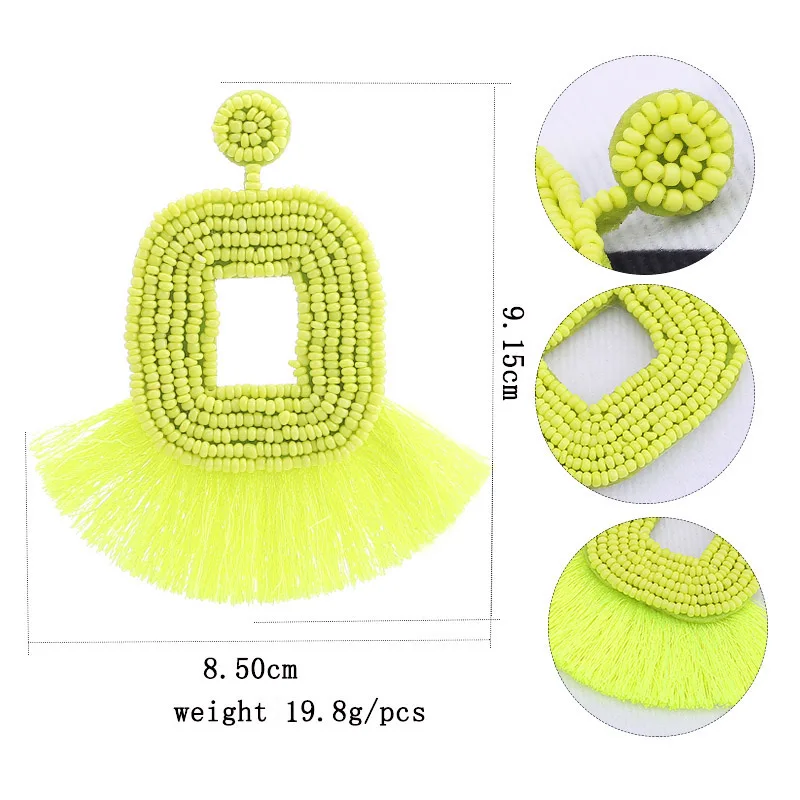 Fashion Women Handmade Beaded Earrings for Wedding Party Gift BA Trendy Special Gift Flowers Tassel Drop Earrings Hot (11)