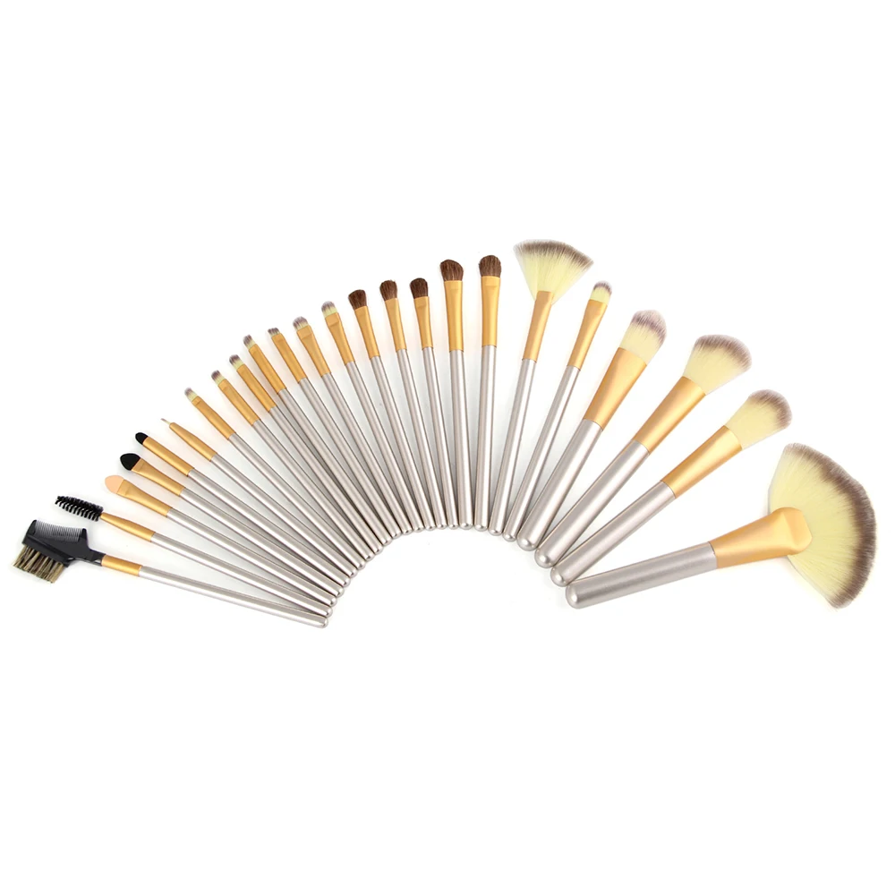 24 pcsset Professional Makeup Brushes Eyeshadow Lip Concealer Powder Foundation Brush Set Kit Cosmetic Tool with Leather Case (10)