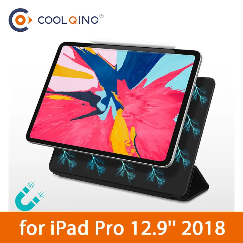 

2019 New Tablets Case For iPad Pro 12.9 2018 Magnetic Suction Tri-Folds Smart Tablet Cover For iPad 2018 Case iPad Pro 12.9 Case