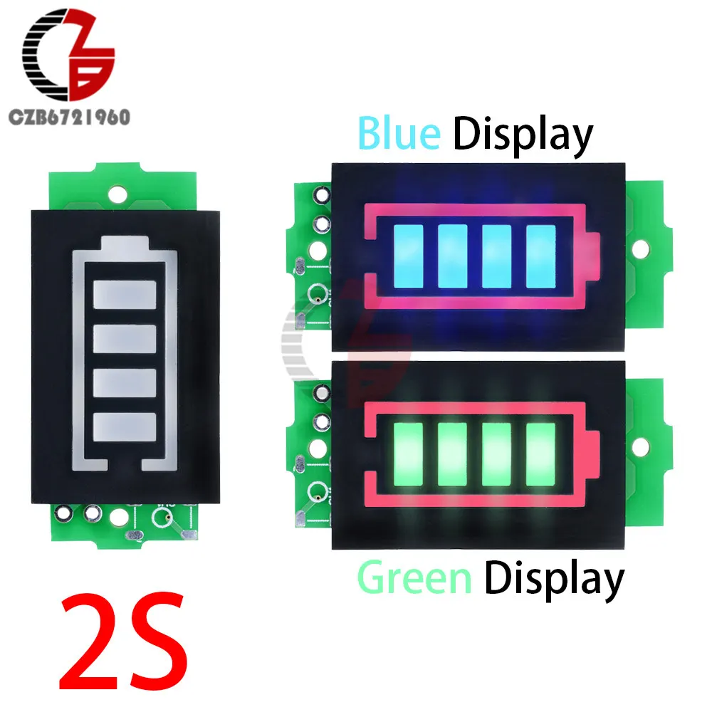 1 S/2 S/3 S/4S/6 S/7 S 12V 18650 Li-po литий-ионный аккумулятор Емкость Вольтметр с индикатором питания Тестер Синий Зеленый светодиодный дисплей Панель - Цвет: 2S