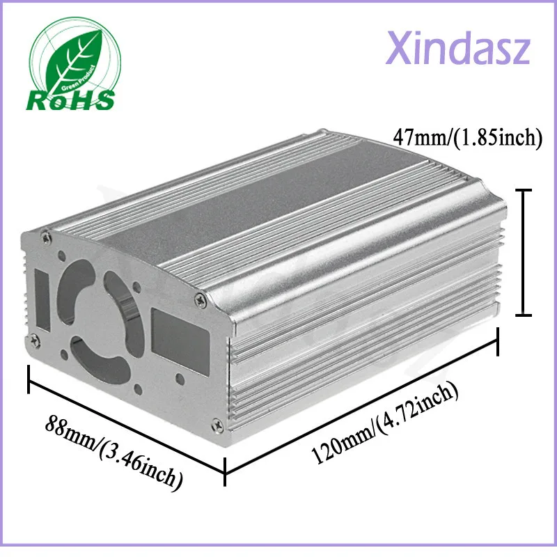 Подгонянный блок питания алюминиевый корпус прессованный, алюминиевая коробка проекта 120*88*47 мм