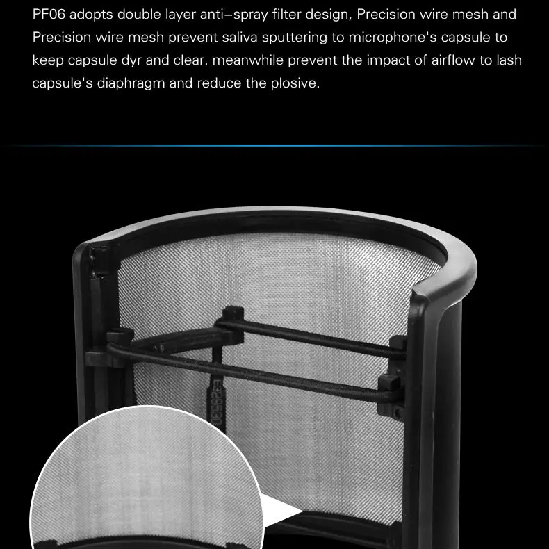 Alctron PF06 микрофон, поп-фильтр, щит, поп Экран, микрофон Экран, АБС-пластик особенности легкий, стабильная структура и прочный
