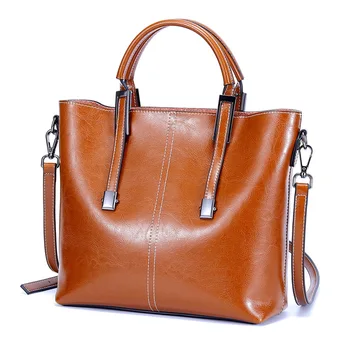 

L8064 New Vintage Leather Handbag Women Single Shoulder Bucket Bags Women Totes Bag