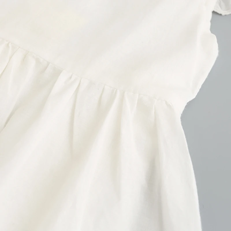 Новая летняя одежда для девочек, кружевное платье для маленькой принцессы белые открытые платья с короткими рукавами детская одежда для девочек