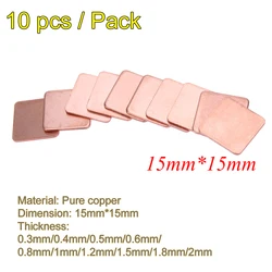 Copper Shim Thermal Pads - 10 Piece Set, Various Thicknesses for Efficient Heat Dissipation (1.0mm Thickness)