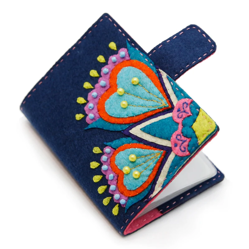 

Chinese Style Easy DIY Felt Card Bag Women ID Pocket Credit Card Holder Case Have Fun Free Cutting Material DIY Package Set
