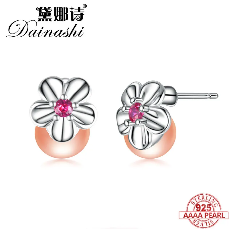 

Dainashi Trendy Small Flower Pearl Stud Earring 925 Sterling Silver Stud Pearl Earrings for Women Fine Jewelry free shipping2018