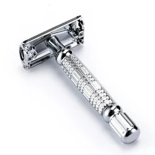 Safety Razor Chrome Alloy Top quality with Packing Sliver Unscrew The Two-sided turret Manual Shaving razor