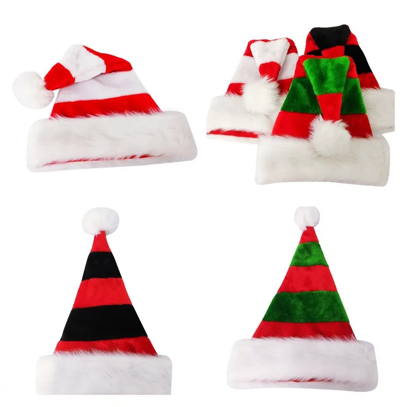 3 Styles Striped Christmas Hats Merry Christmas Caps Hat For Adult And Kids XMAS Decoration New Year