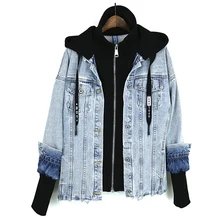 Новинка года теплая зимняя куртка Бомбер для женщин пальто с капюшоном поддельные двойка овечьей шерсти джинсы для жен