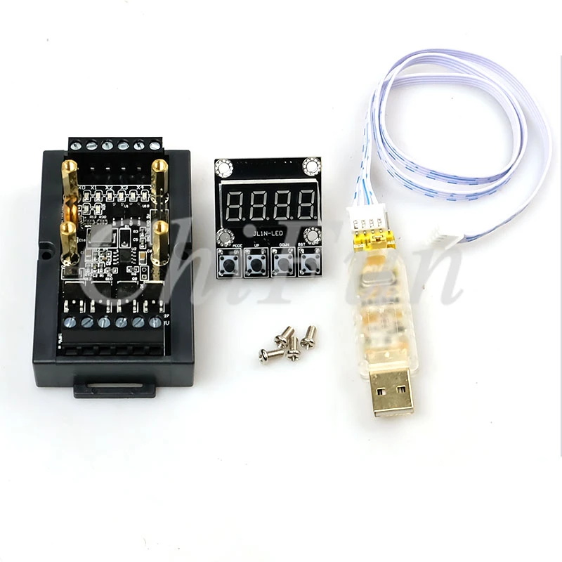 PLC industrial control board digital tube machine FX1N 10MT delay module 6 input 4 output 10-28VDC with rail + Programming line