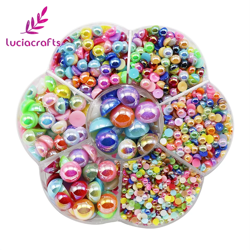 

Lucia crafts 3-12mm Assorted Colors Size Half Round Flatback ABS Pearls Garment Scrapbook Beads 1box/lot(1800pcs) F1106