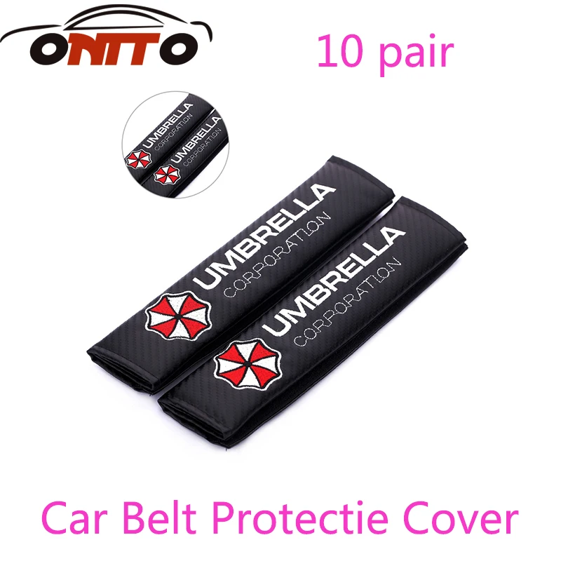 10 pair Car Accessories umbrella Carbon Fiber Seat Safety Belt Cover Shoulder Pad Sleeve car styling