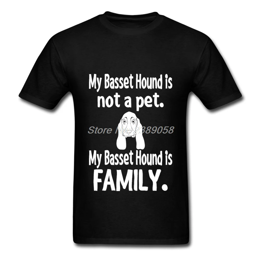 Новое поступление мужские футболки на заказ Basset Hound is Not Pet Family классическая