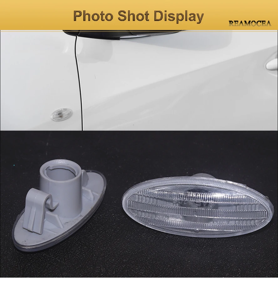 Reamocea 2Pcs Side Turn Signal Lamp Fender Marker Lights Cover 26160-89900 For Nissan Cube Juke Leaf Note Micra X-TRAIL Qashqai (10)