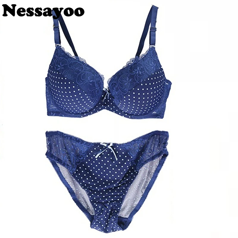 

Plus Size Bra Set 85D 90D 95D Cup Underwear Oversized Lace Women Lingerie 40 42 Puse Up Bra & Brief Sets Sexy Intimates Hot sale