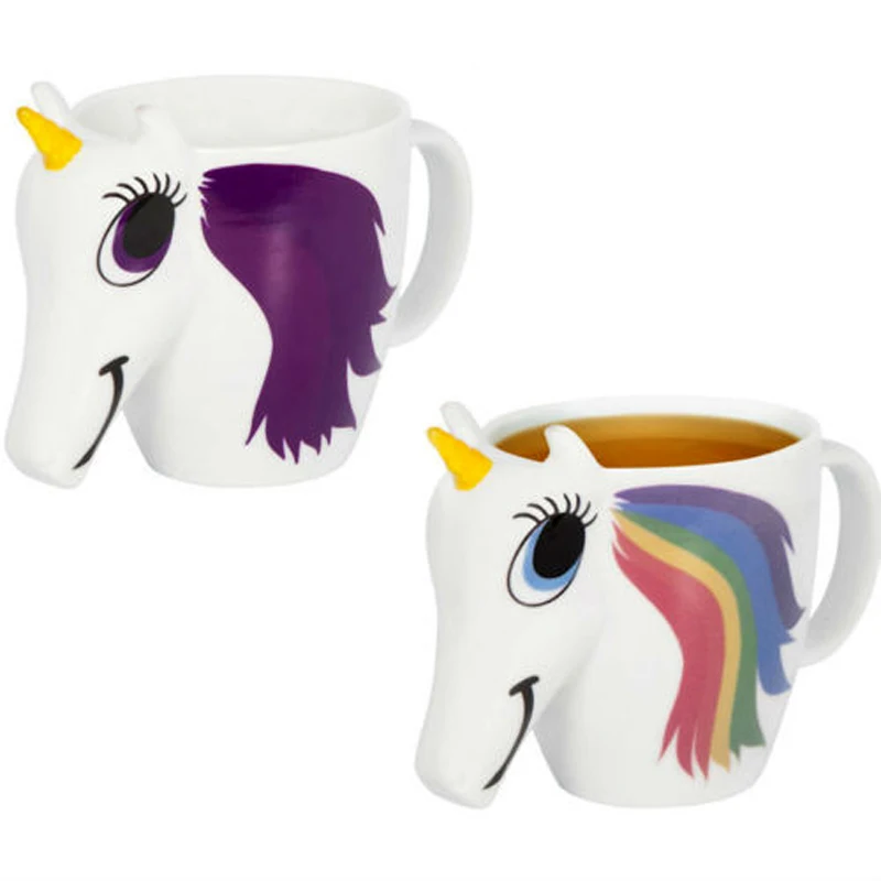 3D New Unicorn Ceramic Mug Color Changing Mug Original Heat Sensitive Magic Coffee Cup