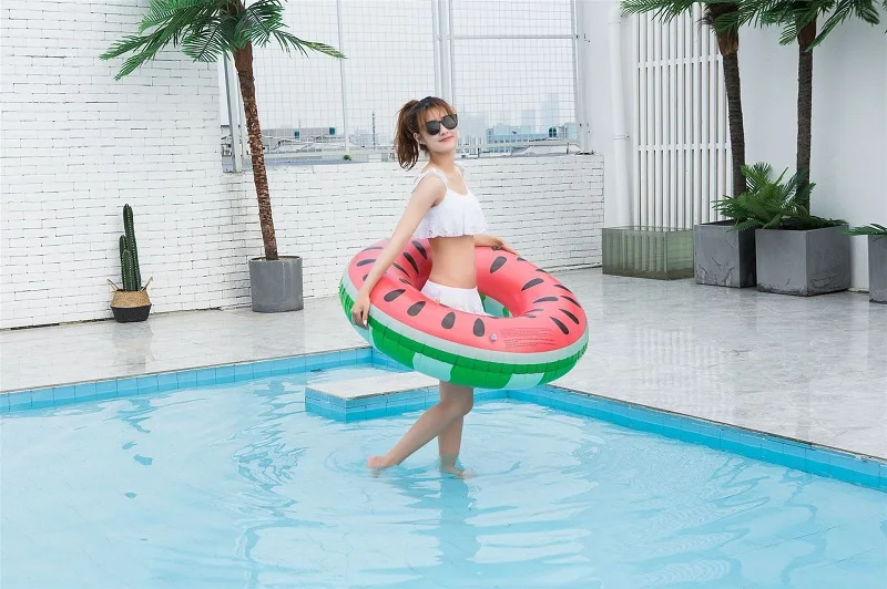 Rooxin 150cm Adult Swimming Ring Strawberry Women Inflatable Swimming Circle Boat Float Pool Summer Water Party Toys