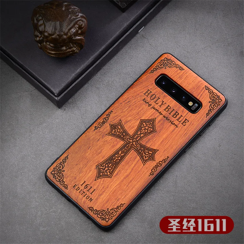 New Phone Case for Samsung s10 Samsung s10 plus Wood Back TPU Bumper Case For Samsung Galaxy s10 Phone Cover (15)