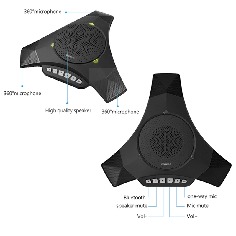 Tenveo A800B беспроводной Bluetooth динамик для софтфона и мобильного телефона бизнес-конференции телефон музыкальный динамик