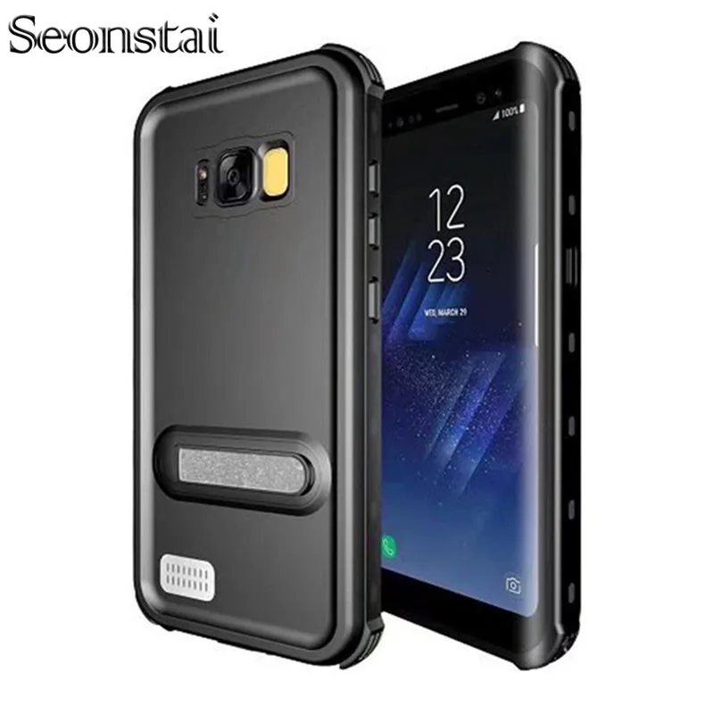 bilder für Wasserdichte case für samsung galaxy s8 s8 plus stoßfest schmutzfester tauchen unterwasser standplatz-abdeckung schwimmen tasche mit ständer bilder für Wasserdichte case für samsung galaxy s8 s8 plus stoßfest schmutzfester tauchen unterwasser standplatz-abdeckung schwimmen tasche mit ständer
