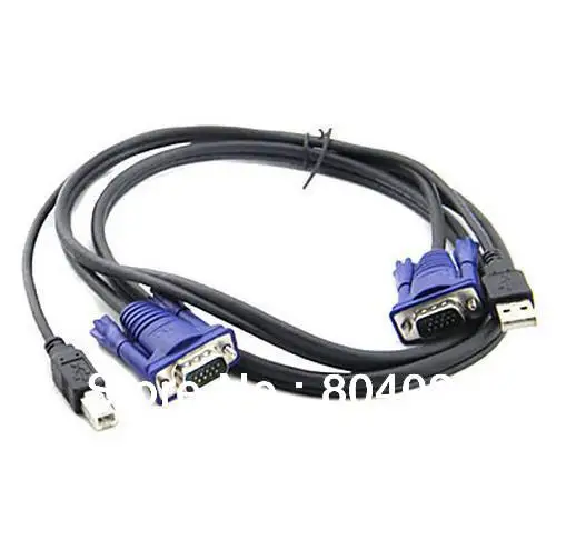 1.5M KVM Switch Cable 2 in 1 USB 2.0 Type A to B 4Pin