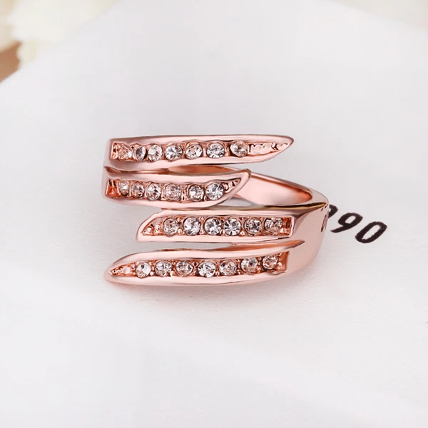Женское кольцо с австрийским кристаллом Цвет Белый/розовое золото|rings for women|promise