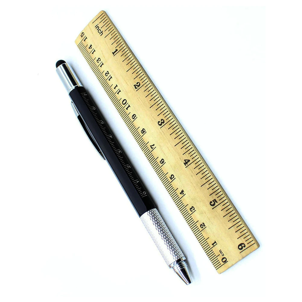 Ballpoint Pen Screwdriver Ruler Spirit Level With A Top Scale Stylus For Touch Screen Metal&Plastic Multi Function Tool Pen