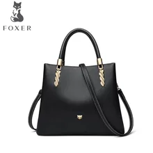 FOXER сумки для женщин новые женские кожаные сумки модные сумки из воловьей кожи большой емкости сумки дизайнерские женские кожаные сумки через плечо