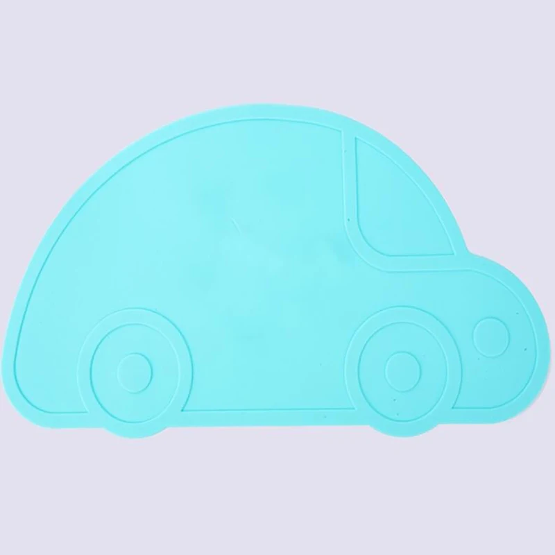 Baby Kids Placemat Cartoon Car Shape Silicone Dining Mat Pad Heat Resistance Dishes Children Feeding Tableware