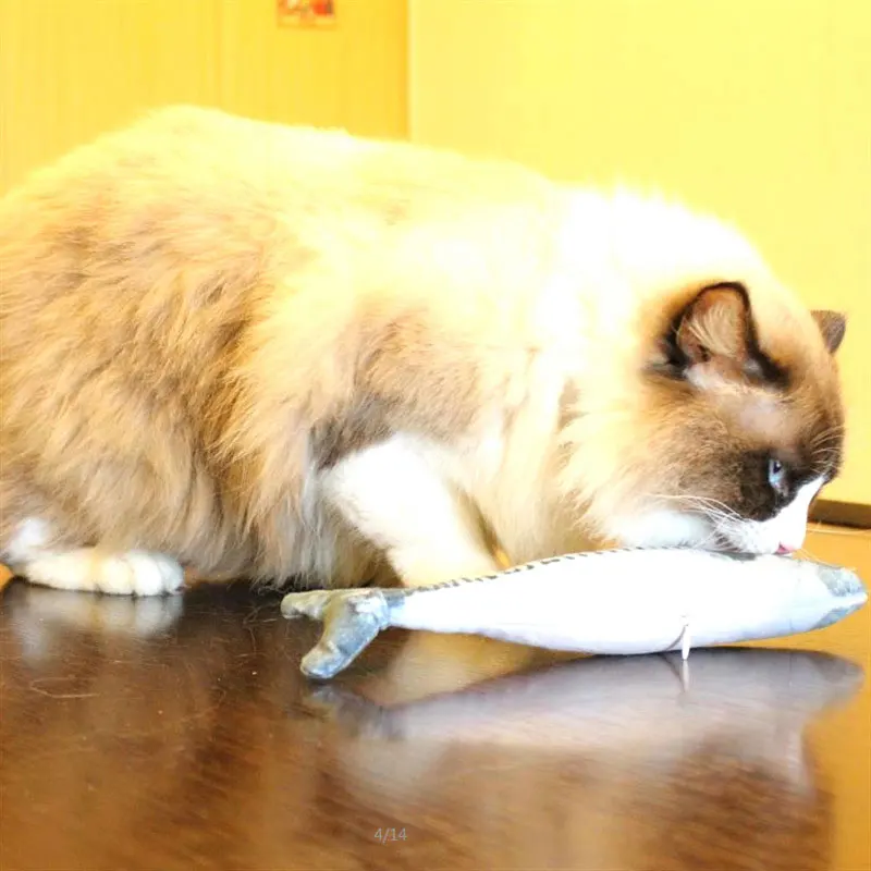 

Hot Simulated Fluffy Artificial Fish Cat Toy Pillow for Pets Cats Kitties Kitten LFD