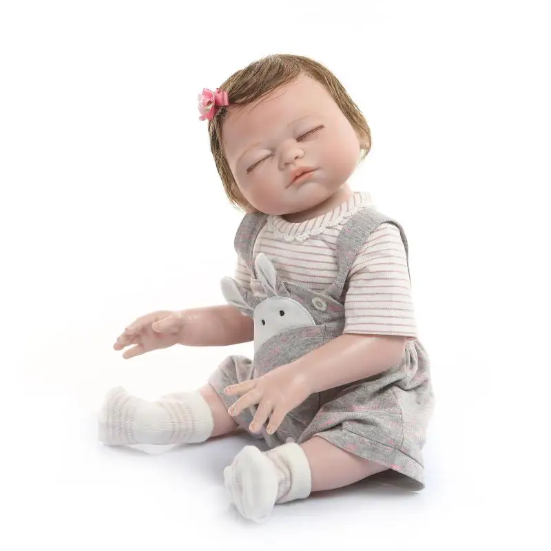 NPK 20 Дюймов Полное Силиконовое боди Baby Reborn Doll baby Alive новорожденная девочка