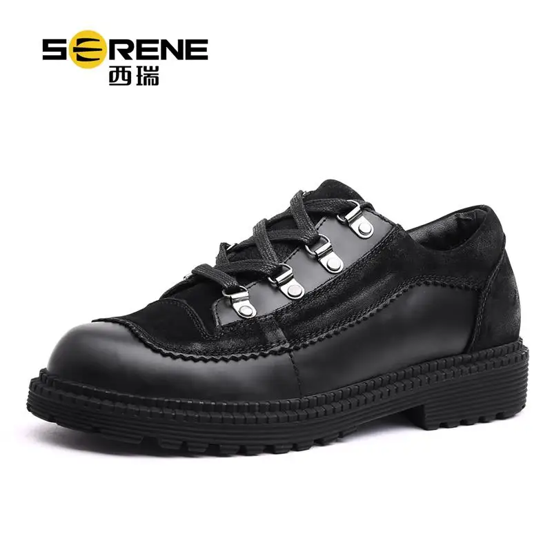 

Men Leather Casual Shoes 2018 Fashion Autumn Bright Lace-up Shoes For Men Business Party Wedding Shoe Boy School Footwear Black