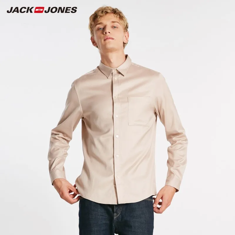 JackJones мужская хлопковая деловая Повседневная рубашка одежда 218305558 | Мужская