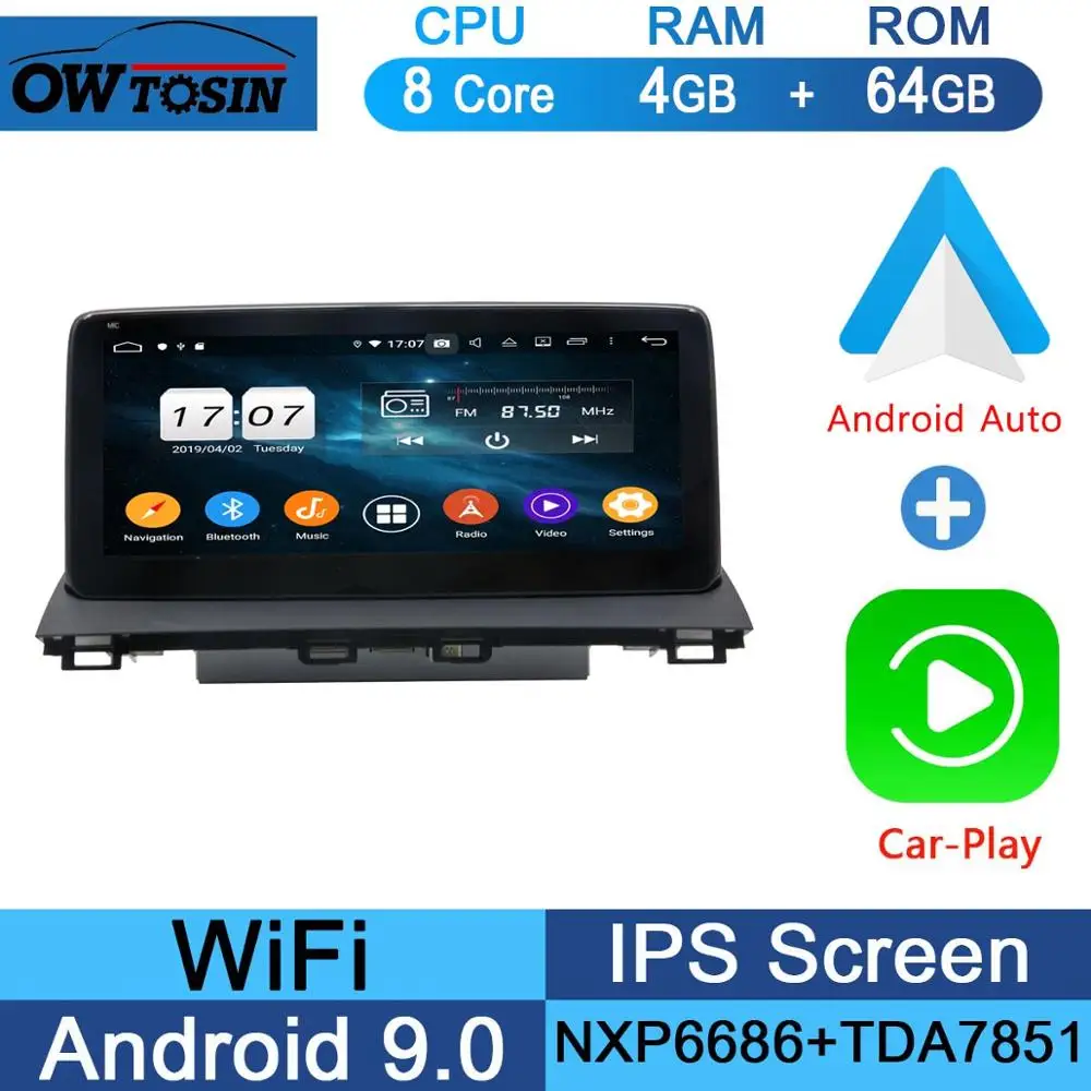 10,2" ips 8 ядерный 4 Гб+ 64 ГБ Android 9,0 автомобильный мультимедийный плеер для Mazda 3 Мазда 3 Axela gps Радио DSP CarPlay - Цвет: 64G CarPlay Android
