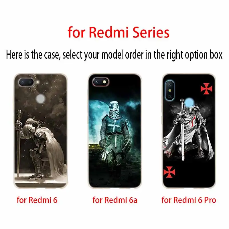 Модный мягкий ТПУ чехол средневекового рыцаря для Xiaomi Redmi 9a 8a 7a 6a 5a Note 9 8 7 6 5 Pro 8t