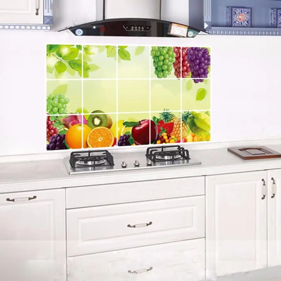 1PC Kitchen Oilproof Removable Tapestry Wall Tapestry Stickers Art