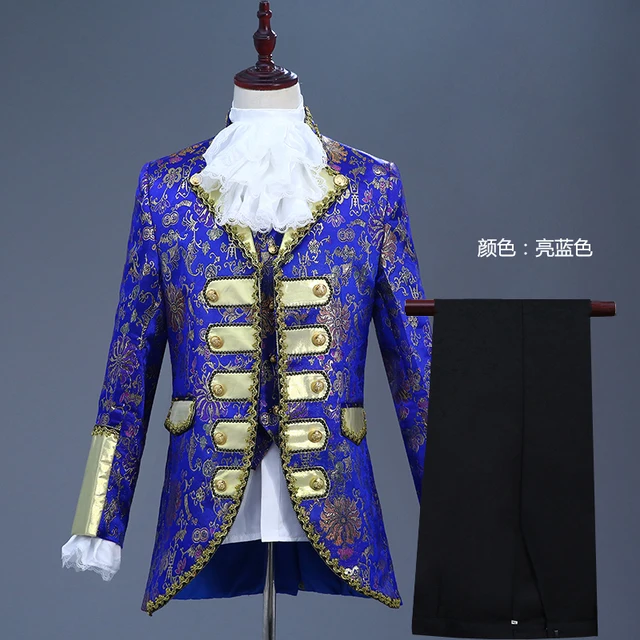 Europe Men Medieval Renaissance Victorian Prince Cosplay Costume Royal