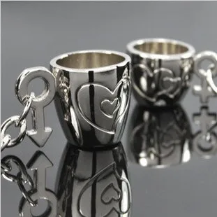 

Wholesale 12pcs/lot Creative Personalized love cup Keychain Keyring Key Chain Ring Key Fob Holder Valentine's Day Gift