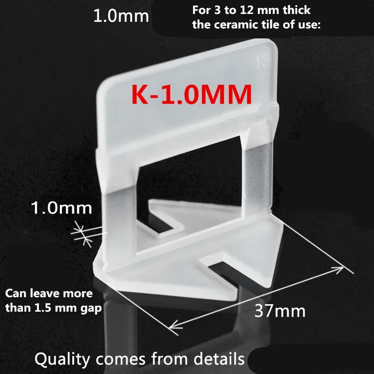 400 шт. система выравнивания плитки 300 зажимы с 100 клинья пластиковые прокладки инструмент плитки пластик 1,0 мм зазор предотвращает смещение