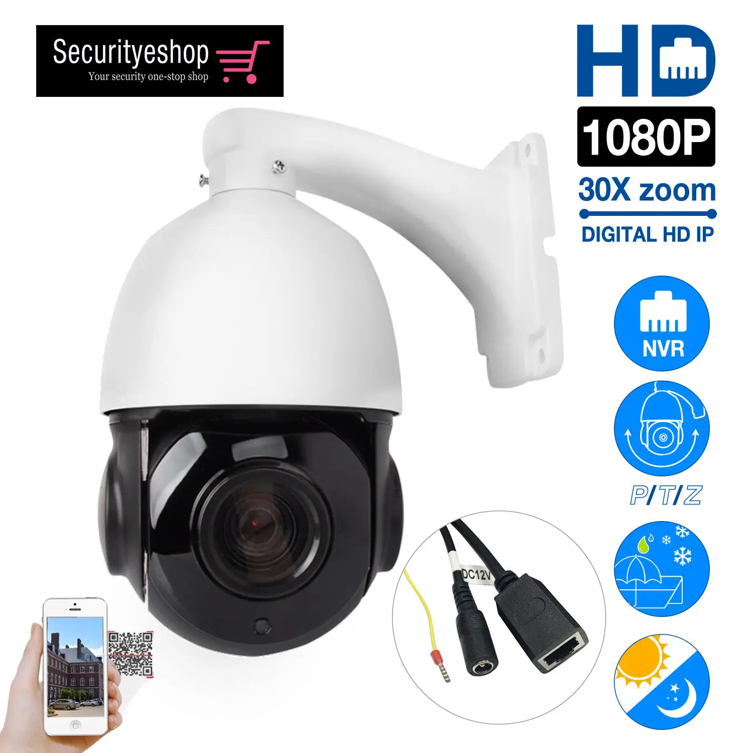 Sony 4 5 'ཚX Zoom 1080P 2MP наружная HD PTZ IP скоростная купольная камера аудио|Камеры